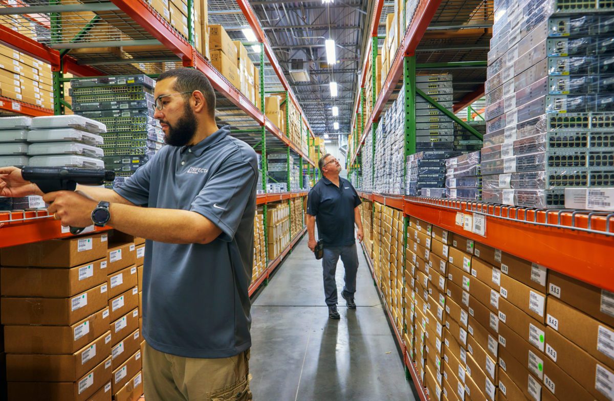 warehouse staff doing inventory